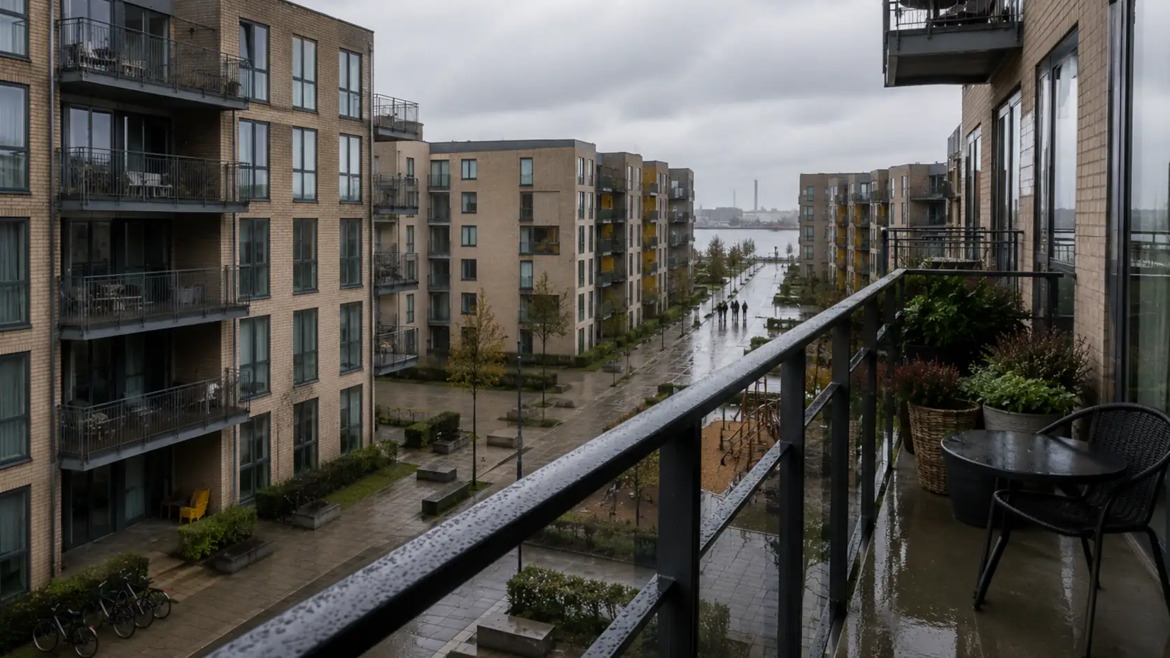Nyere lejligheder i nærheden af havnen