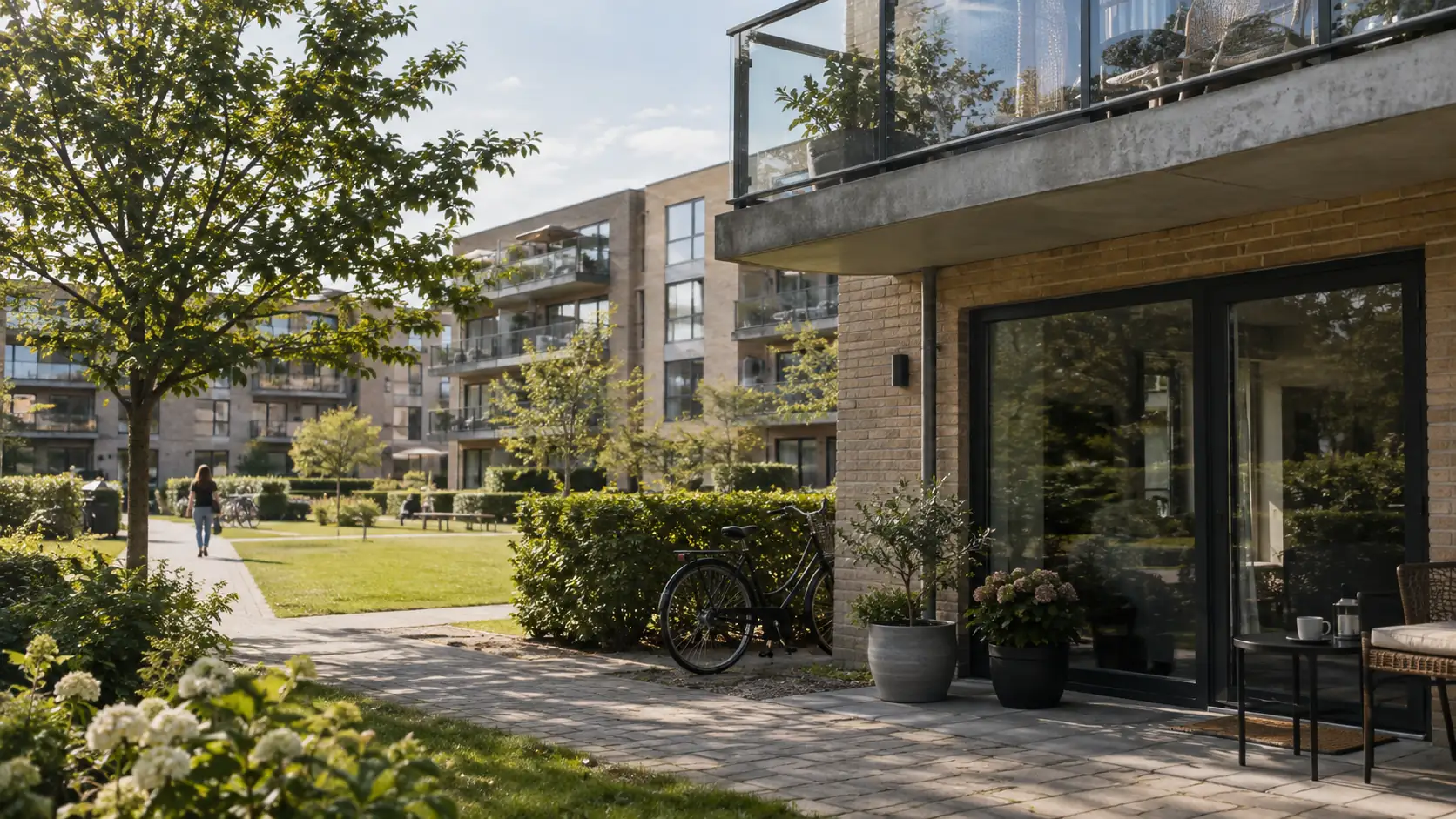 Bolig ejendomme med grønne områder