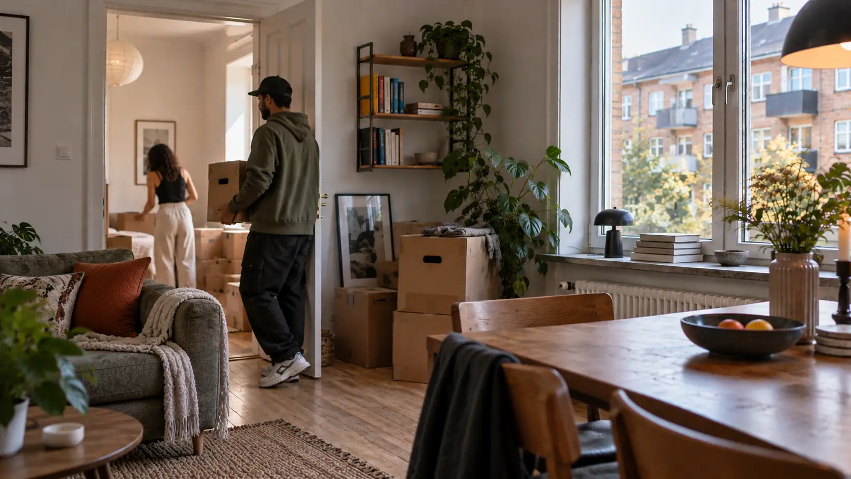 Par pakker og flytter fra lejlighed